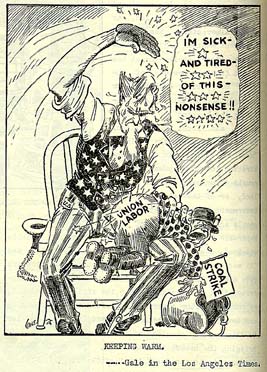 Political cartoon promoting government intervention in a coal strike