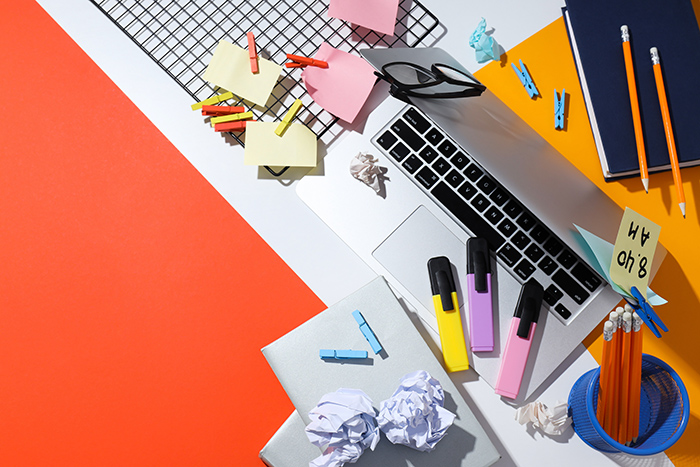 Messy office desk - a sign of creativity