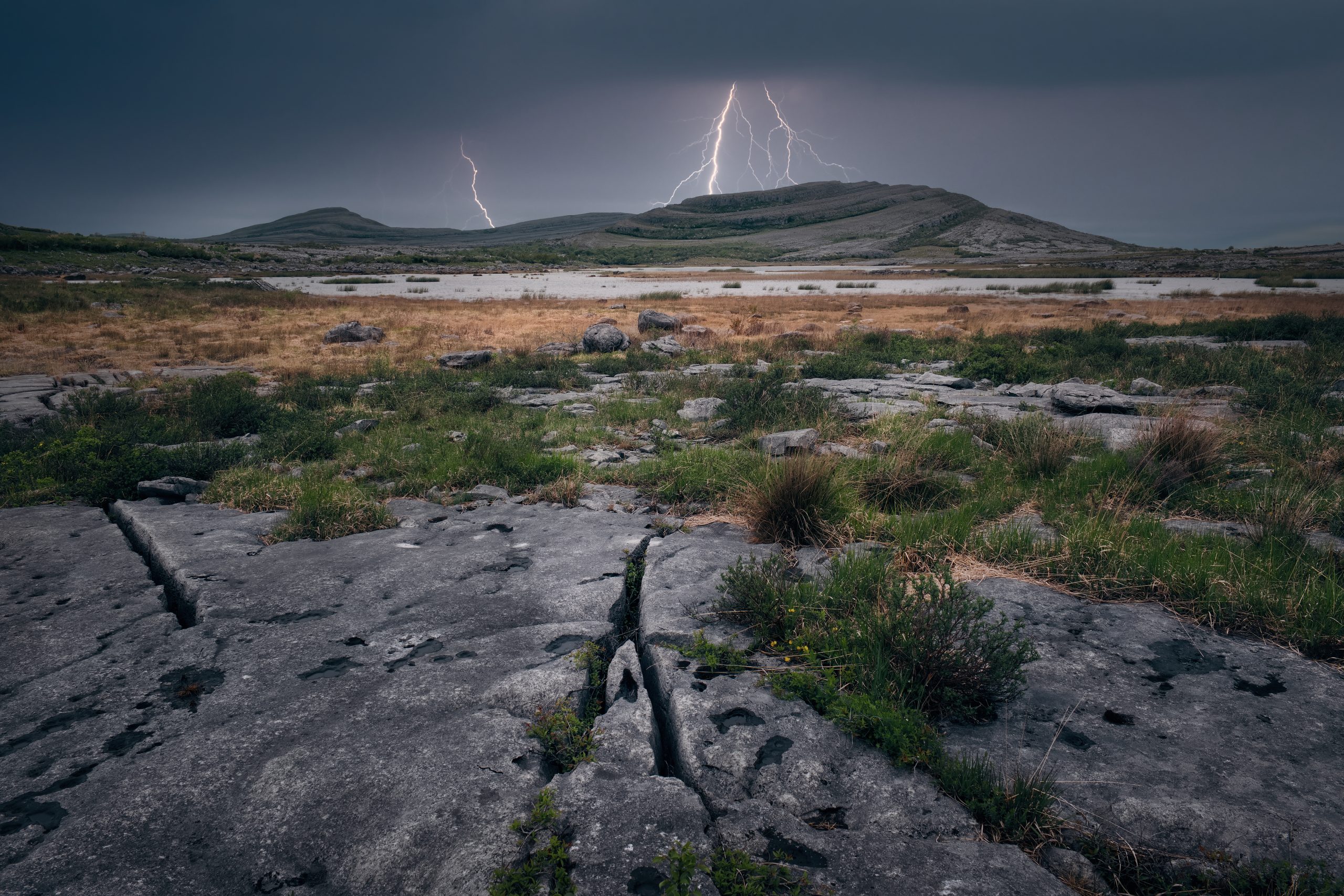 stormy scene with thunderstorm