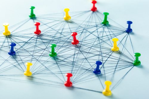Network of push pins